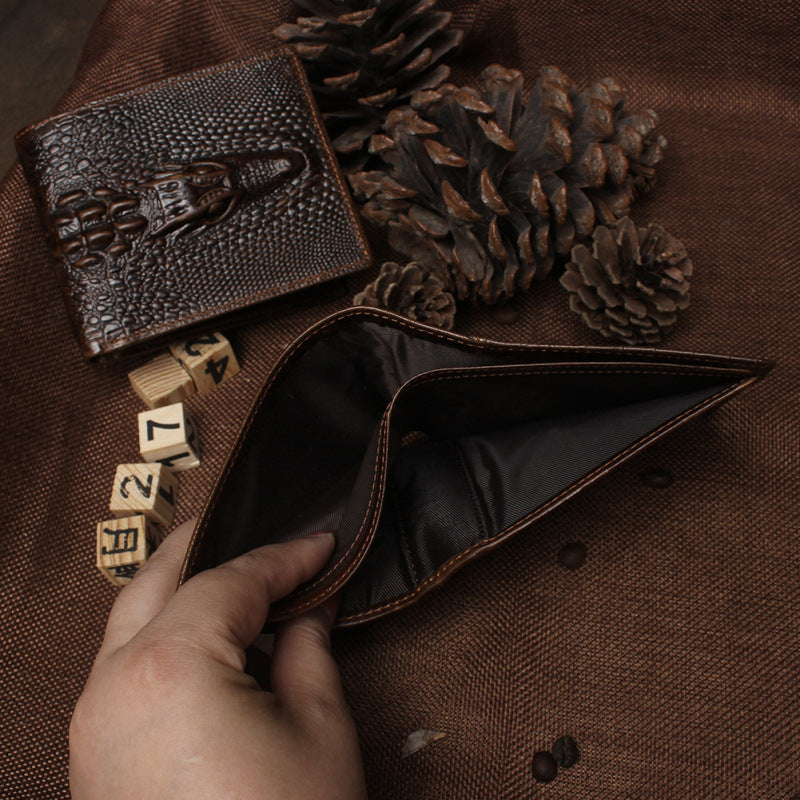 Men's Retro Crocodile Pattern Wallet