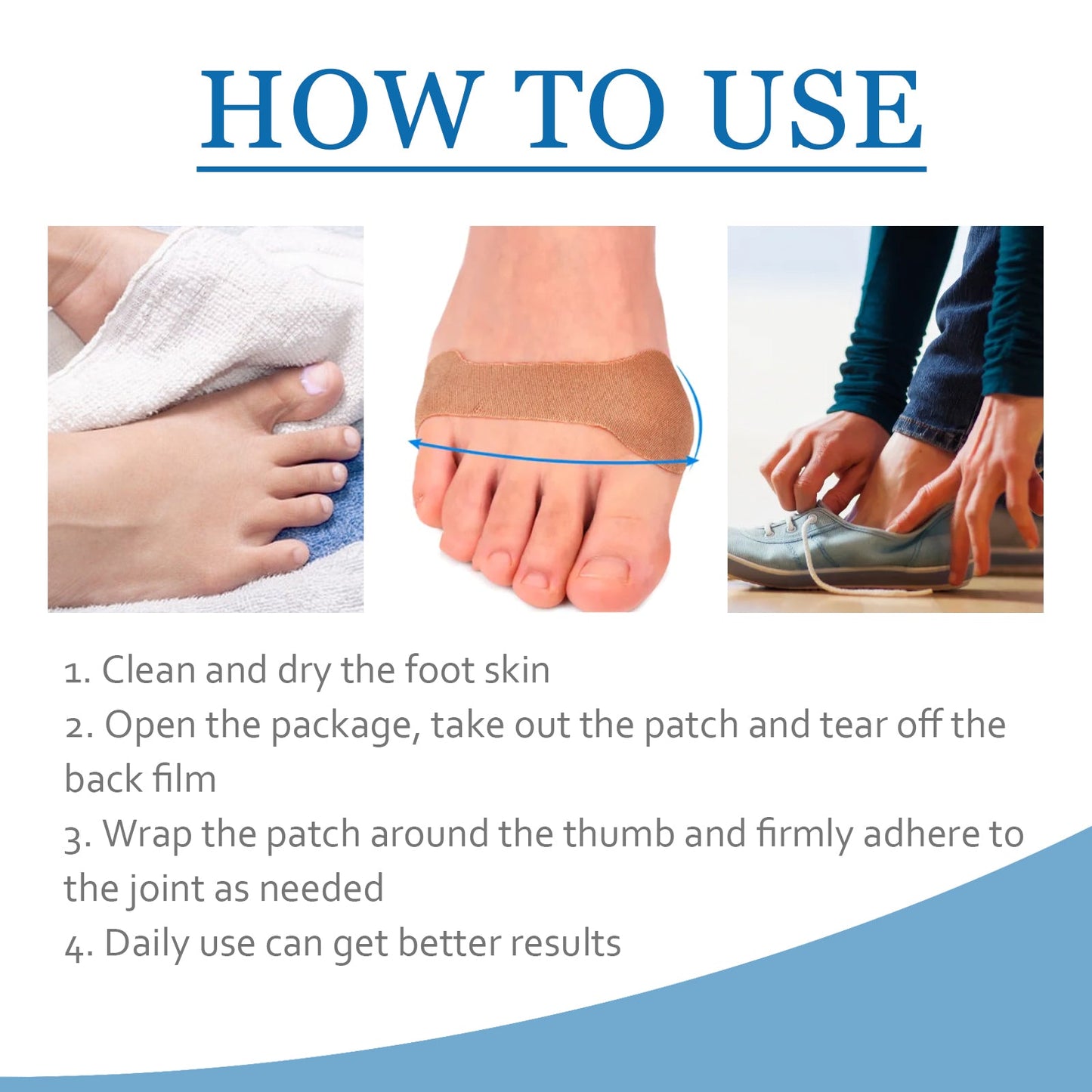 Thumb Toe Correction Patch, Big Toe Valgus Toe Swelling Correction Joint Pain Care Patch