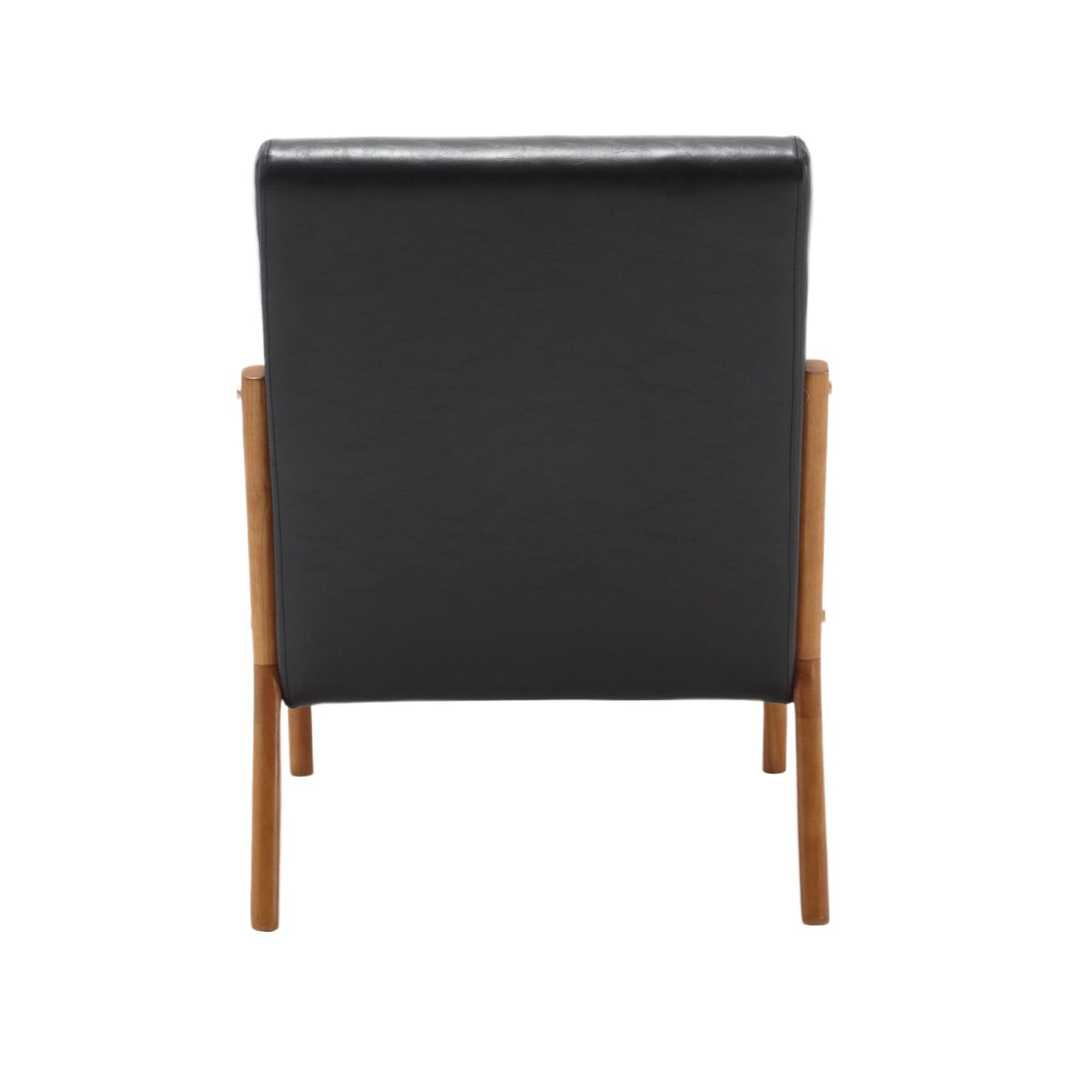 COOLMORE modern style chair, solid wood cushion lounge armchair with a pillow (black PU)