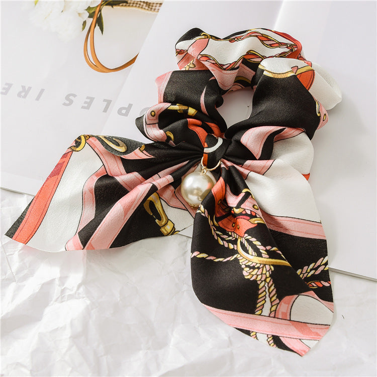 Pearl Bow Hair Rope