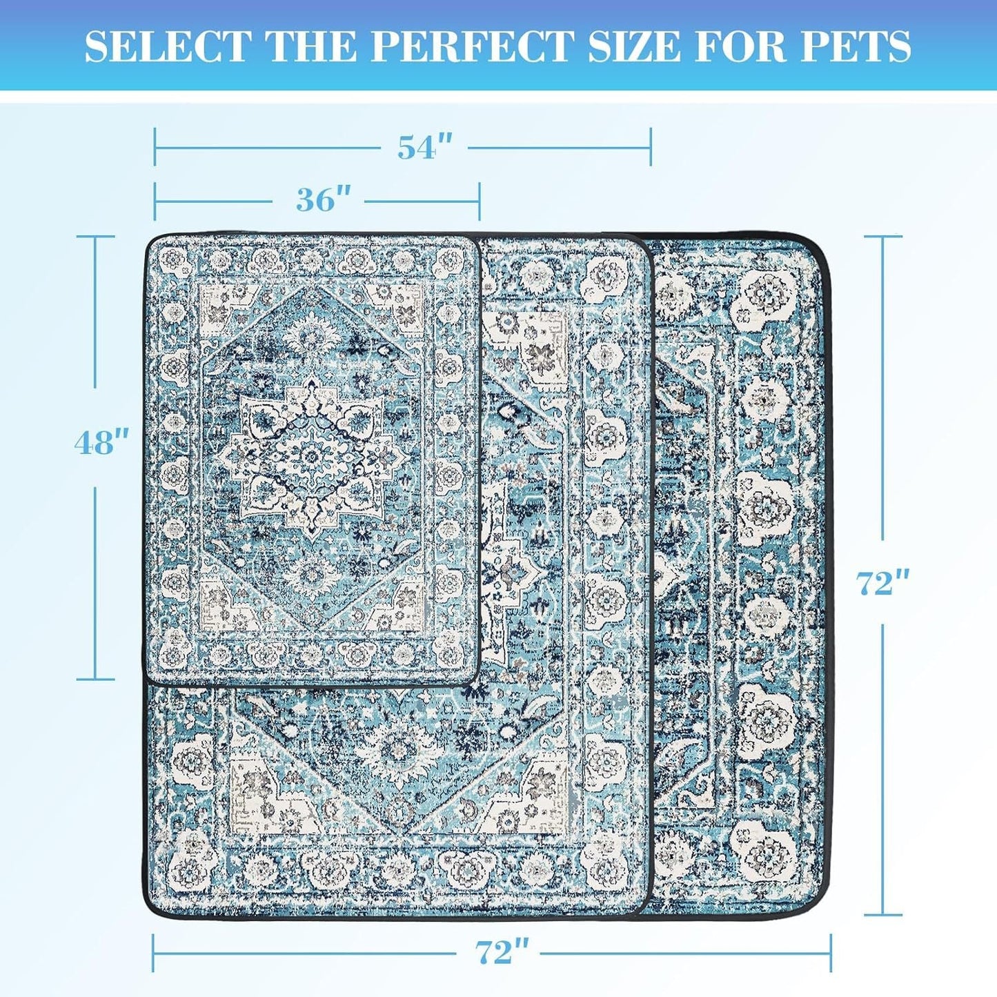 Scandinavian Minimalist Carpet Pet Mat, Stain-Resistant and Easy to Clean Sofa Coffee Table Mat, Urine-Proof Cat and Dog Pad