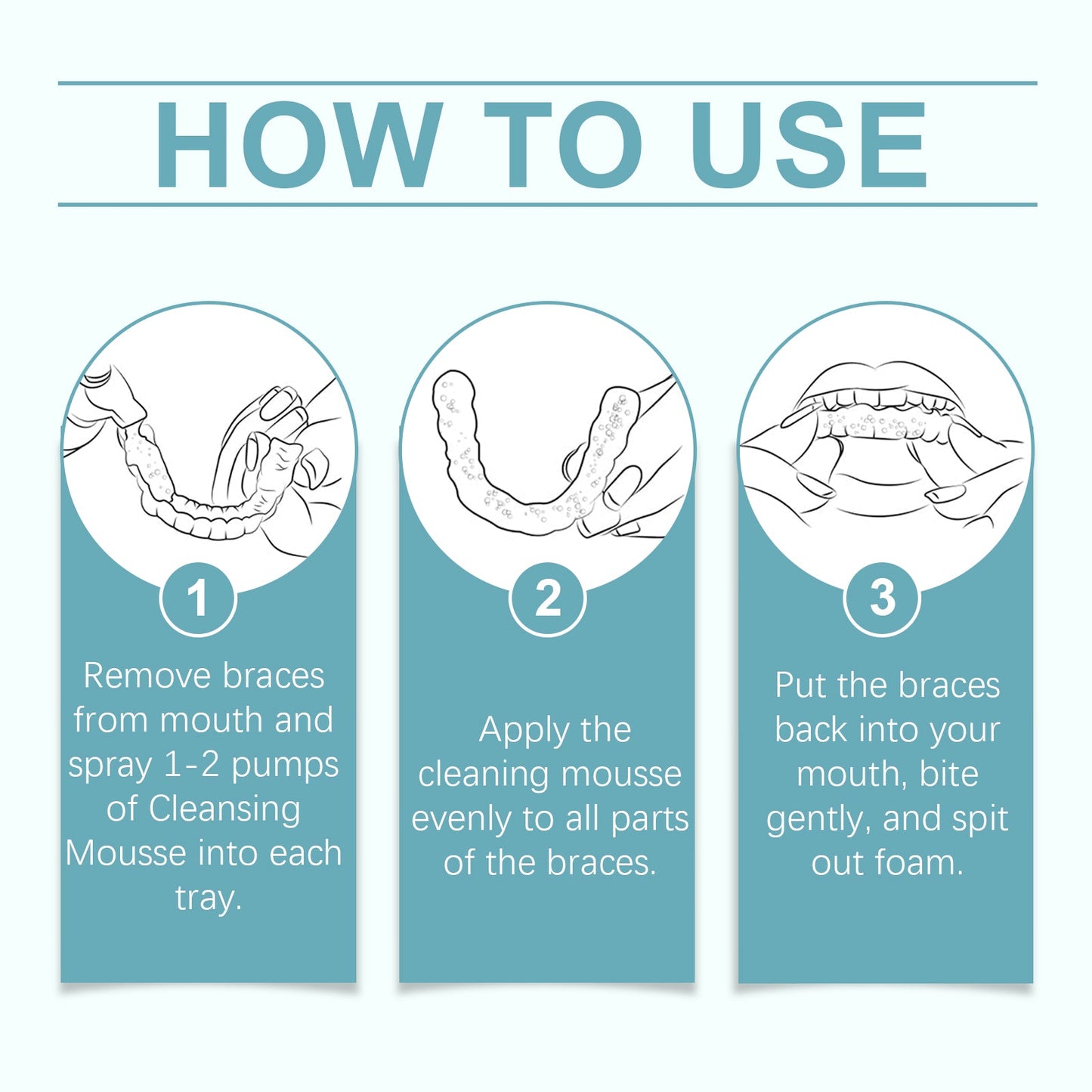 Braces Cleansing Mousse, Teeth And Mouth Fresher Corrector Gentle Cleansing Foam