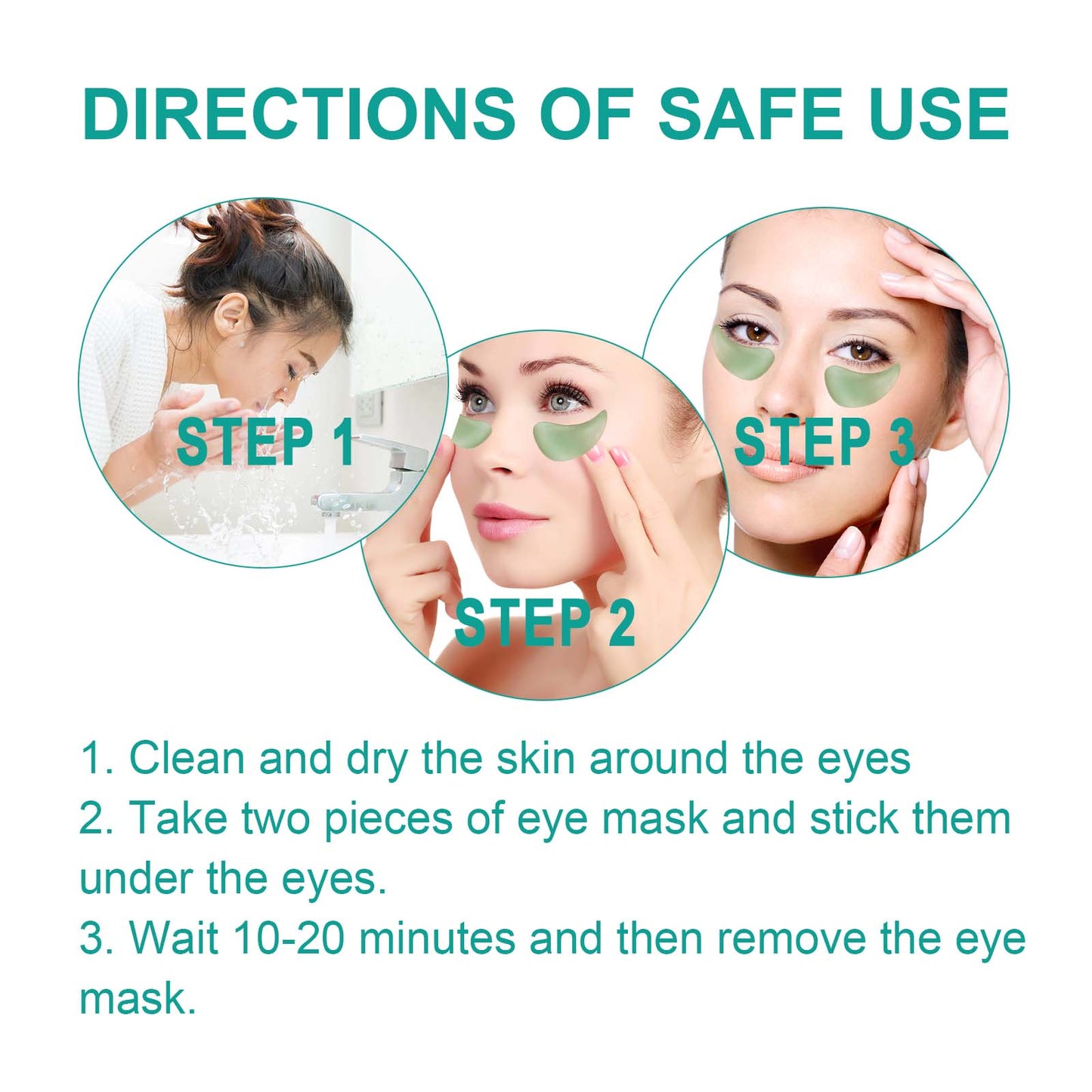 Chlorella Vera Hydrogel Eye Mask, Moisturizing Desalination Eye Grain Compact Fine Grain Soft Skin Hydrating Eye Mask