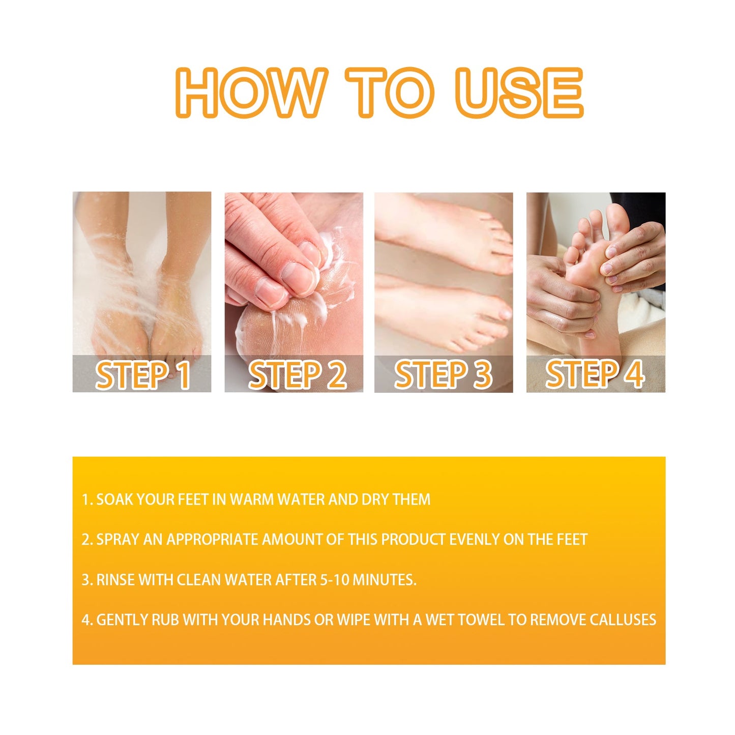 Foot Calluses Moisturizing Spray, Repair Heel Calluses, Remove Dead Skin, Moisturize And Moisturize Foot Care