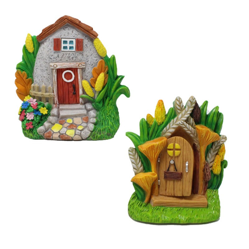 Fairy tale Door and Window Set Decoration Creative Resin Outdoor Garden Door and Window Decoration