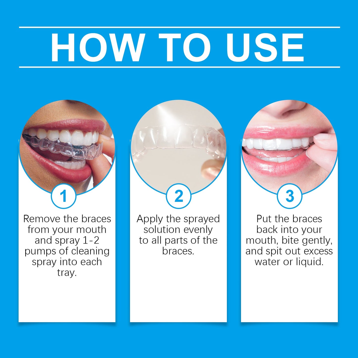 Denture Cleaner Spray, Denture Cleaner Cosmetic Teeth Denture Cleaner Spray Portable
