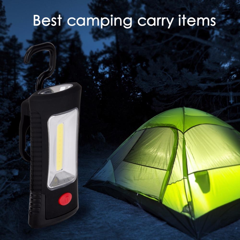 2-Modes COB LED Magnetic Working Folding Hook Hanging Lamp Torch Linternas Flashlight Handy Lighting Use 3x AAA