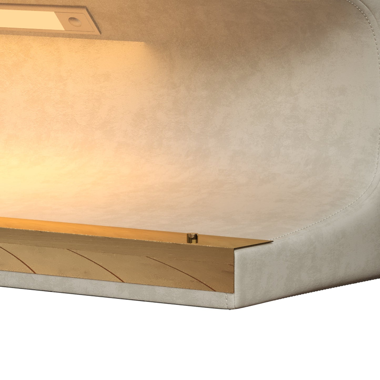 Entryway Bench Leather Upholstered Ottoman with LED sensor light for living room ,bedroom,end of bed ,Beige