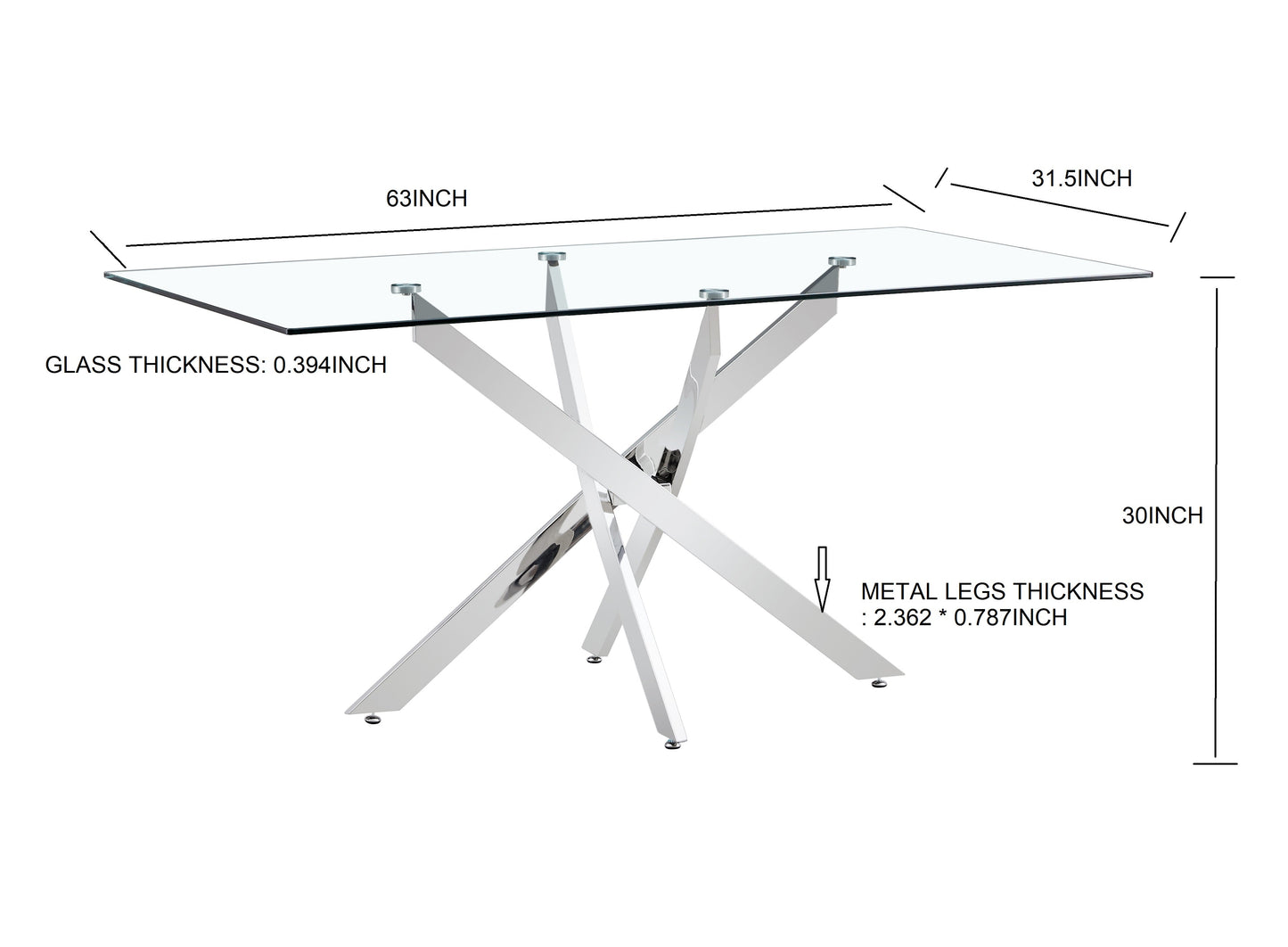 BL-16080-CLEAR GLASS-GOLD TABLE CLEAR GLASS TOP