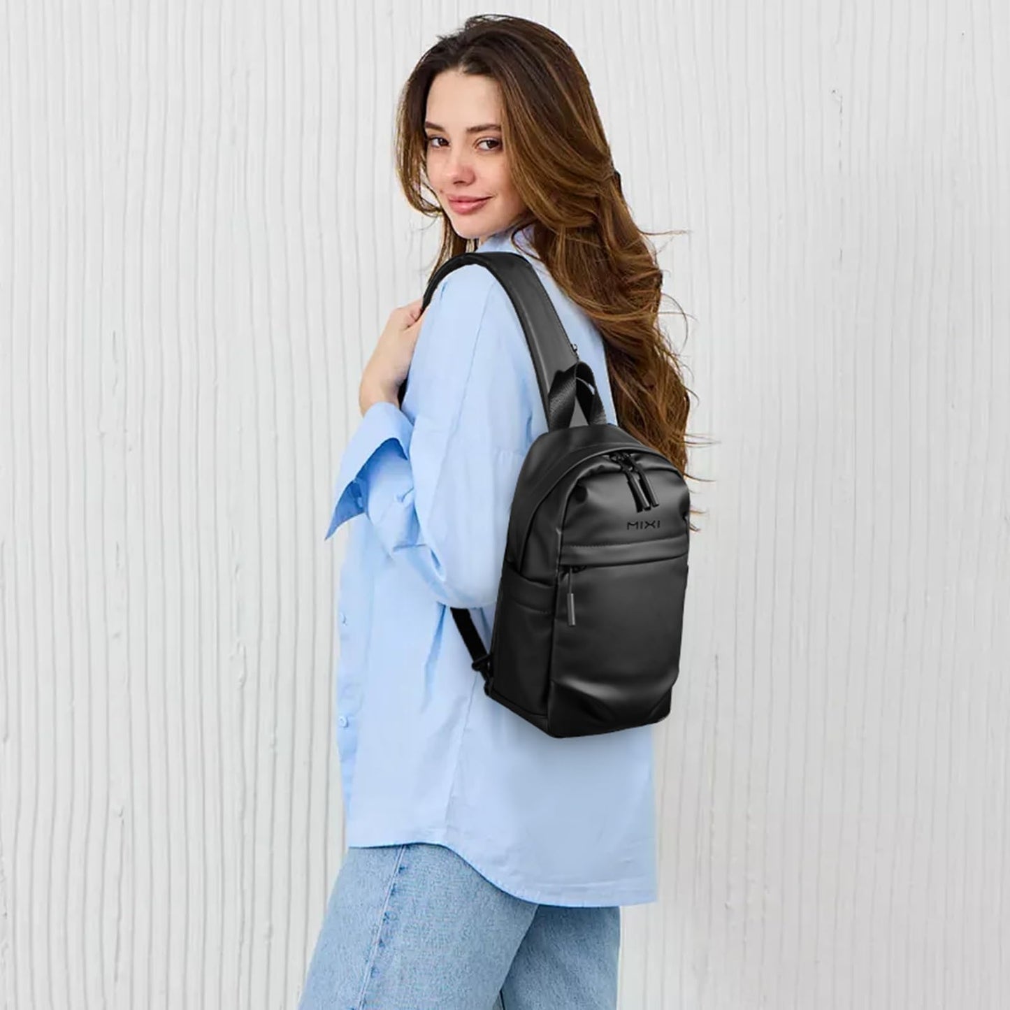 mixi EliteSeries Sling Bag Small Waterproof Crossbody Black 11-Inch