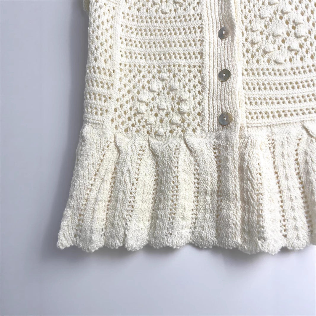 Spring New Style Round Neck Solid Color Women's Unique Design Knitwear