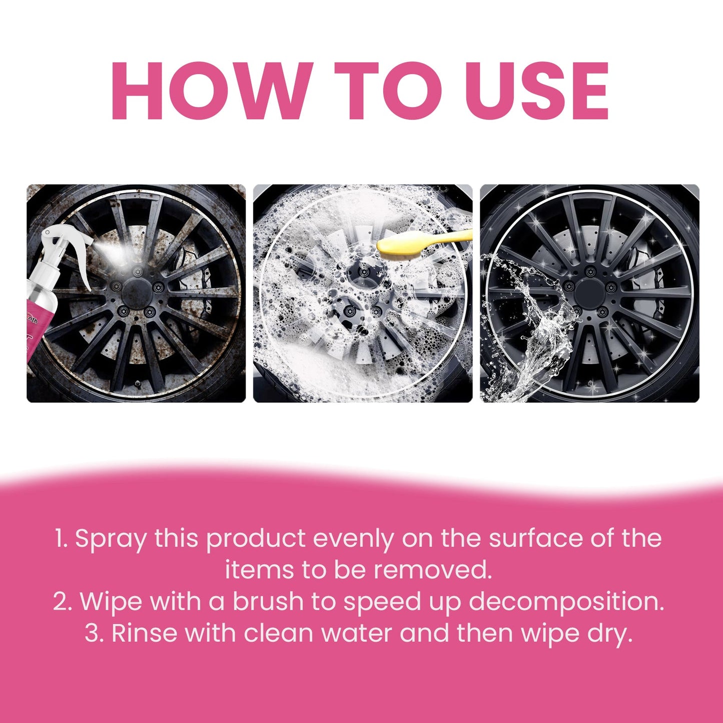 Auto Rust Remover Auto Wheel Hub Handlebar Parts Rust Cleaning And Decontamination Multi-Function Rust Remover