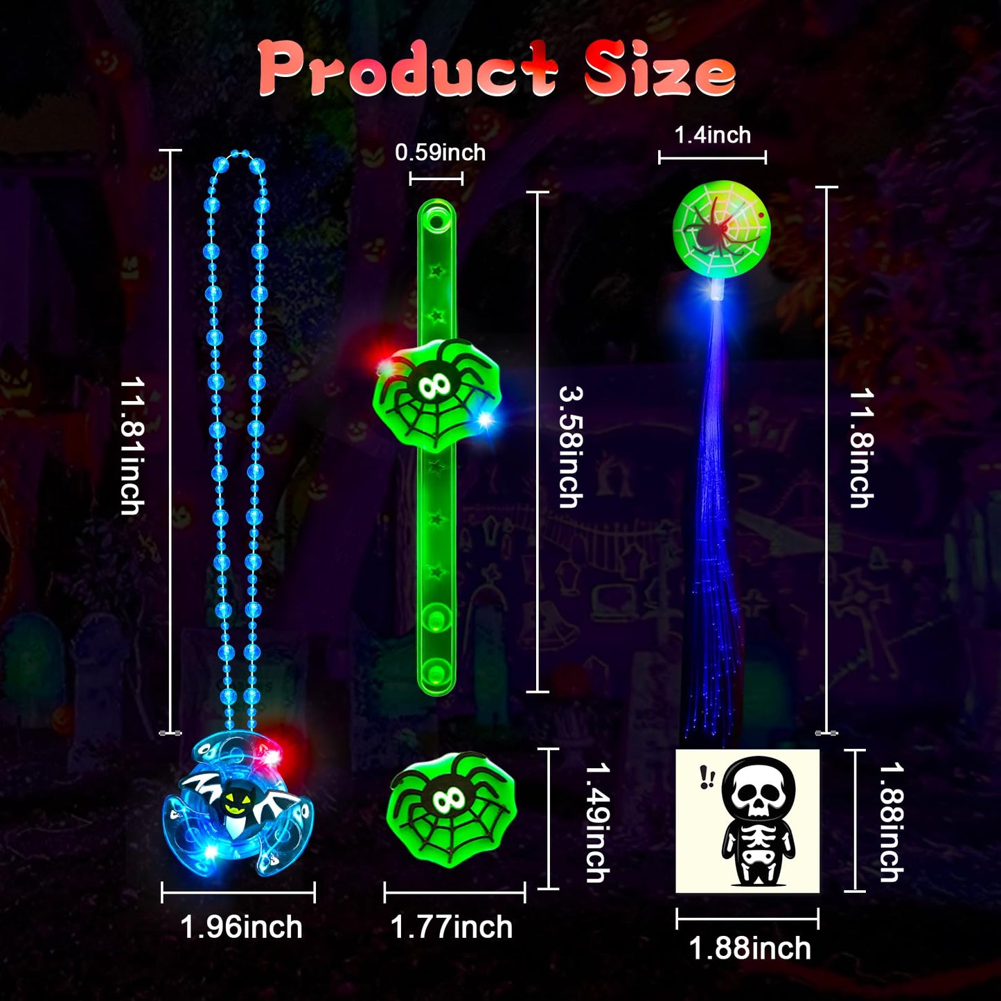 Grastfu 84 PCS Halloween Glow In The Dark Toys Party Favors Bulk Set