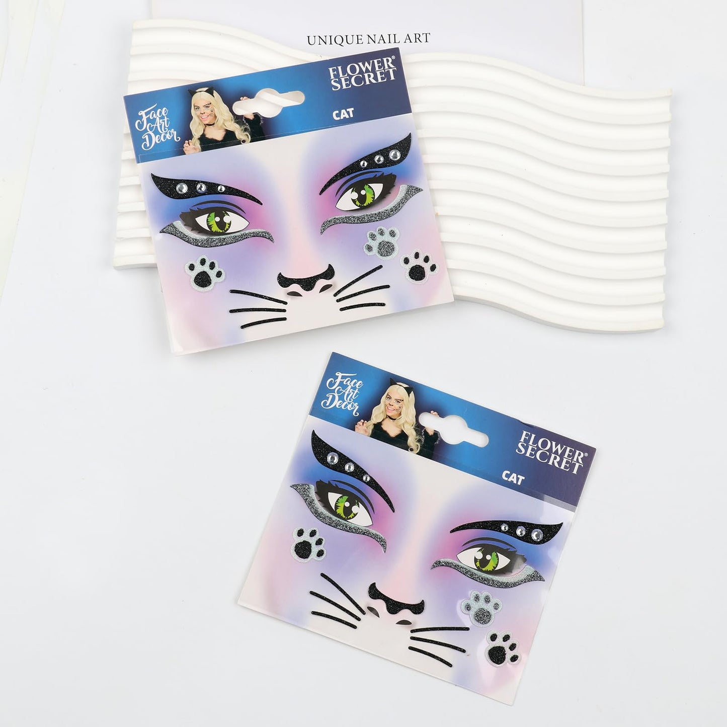 Totelux Cat Face Glitter Tattoos Stickers Temporary Tattoo 2Pcs