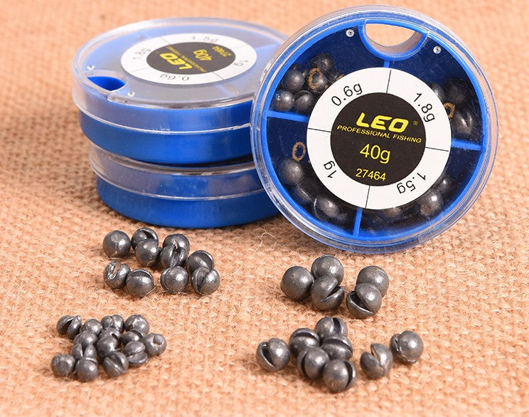 LEO 4 Sizes Mini Round Fishing Lead Weights Set Split Lead Sinkers Weight 0.6g 1g 1.5g 1.8g