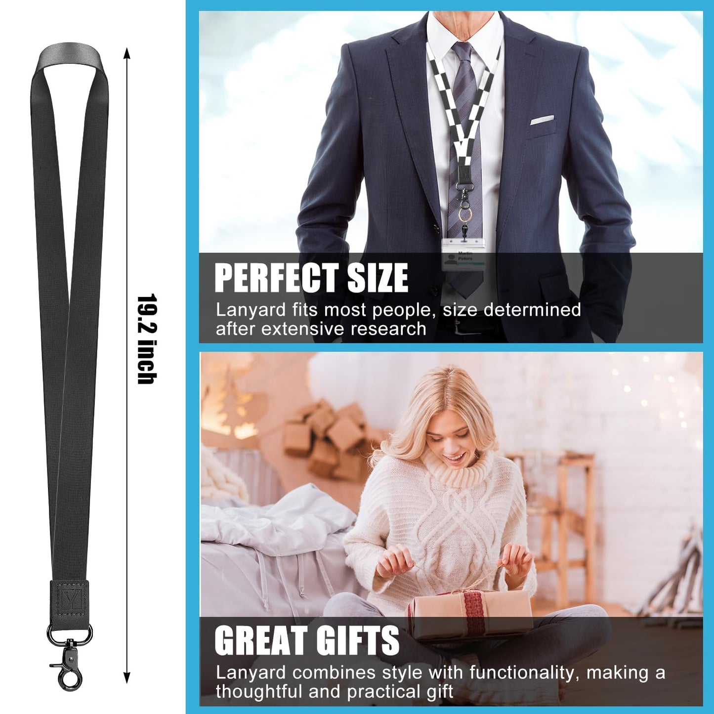 YAVVOZH Soft Plaid Key Lanyard for Women Neck Id Badge Orange Size Average