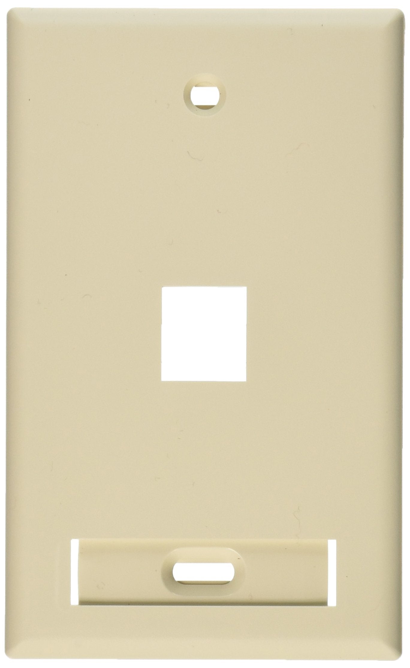 Leviton QuickPort Wallplate with ID Window Single Gang 1-Port Light Almond