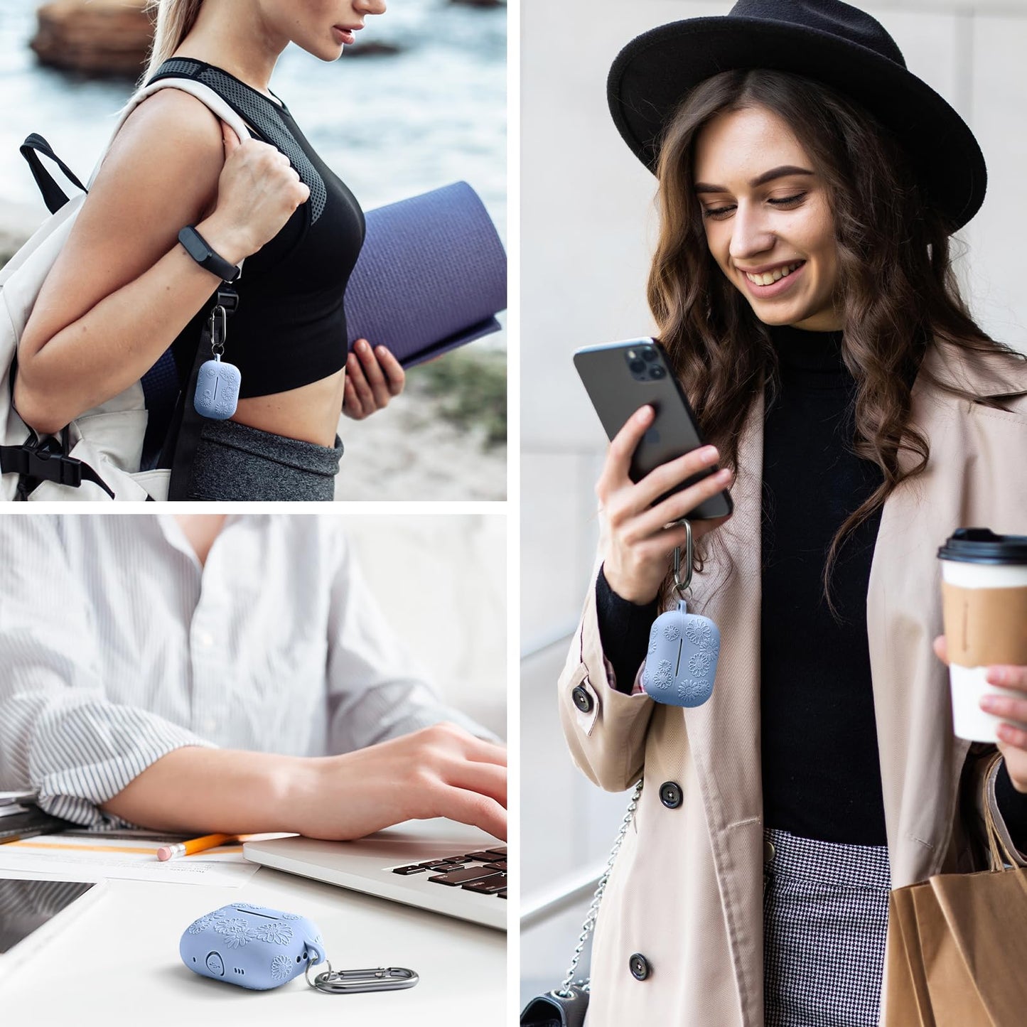 Adorve AirPods Pro Case Cover with Cleaner Kit Soft Silicone Sky Blue