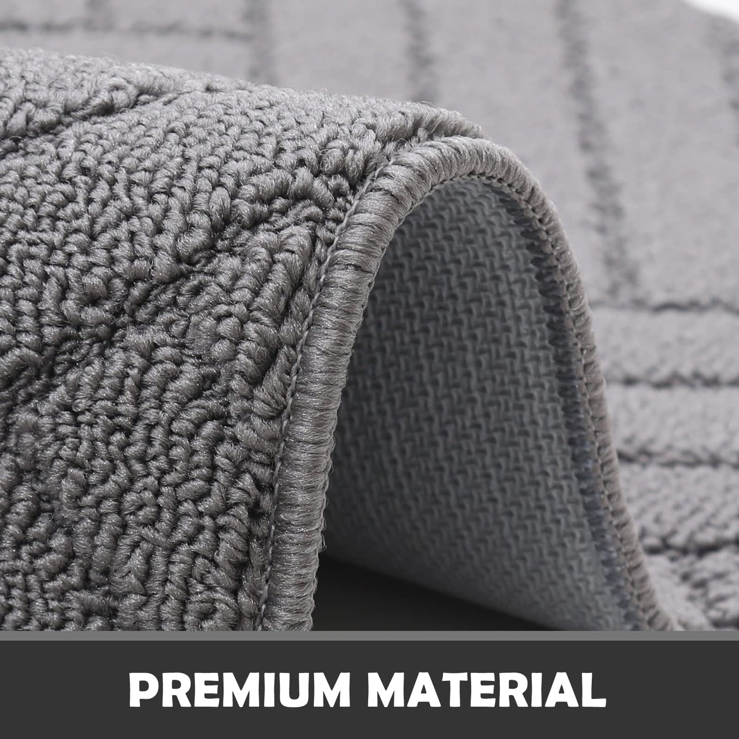 JEEDOVIA Indoor Door Mat Non-Slip Rubber Backing Grey 20x31.5