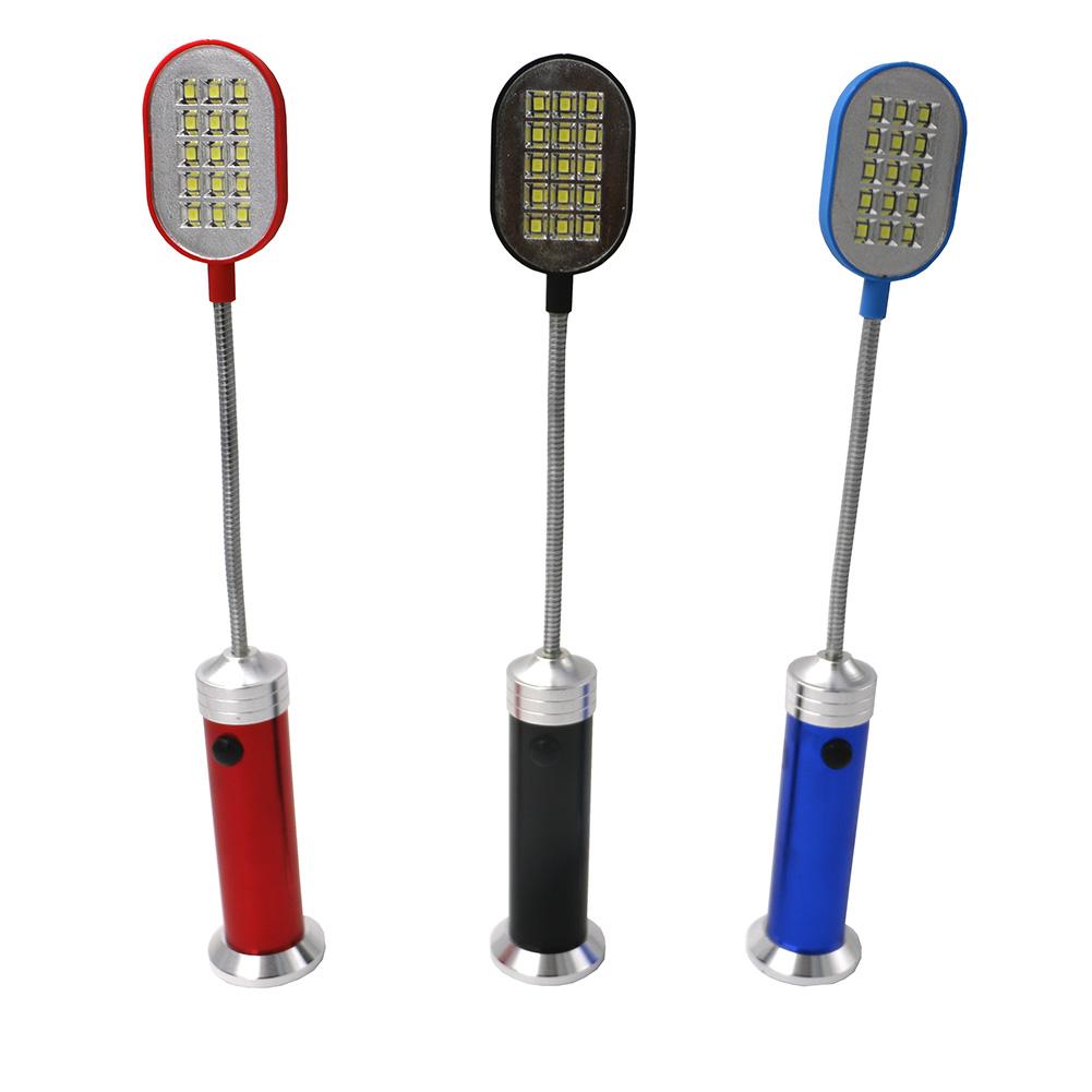 LED Flashlight Flexible 1 Mode Aluminum Desk Light Lamp 15 LED With Magnet Torch Perfect Companion Light