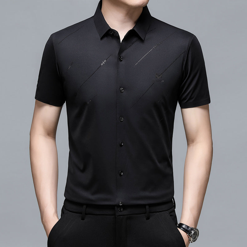 Summer Men's Short Sleeve Seamless Business Shirt