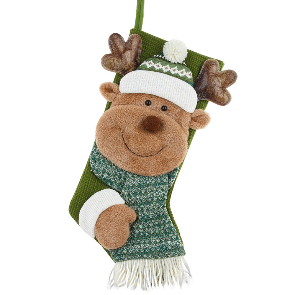 Christmas decorations, hanging decorations, candy socks, gift socks, Christmas gifts, green Christmas socks