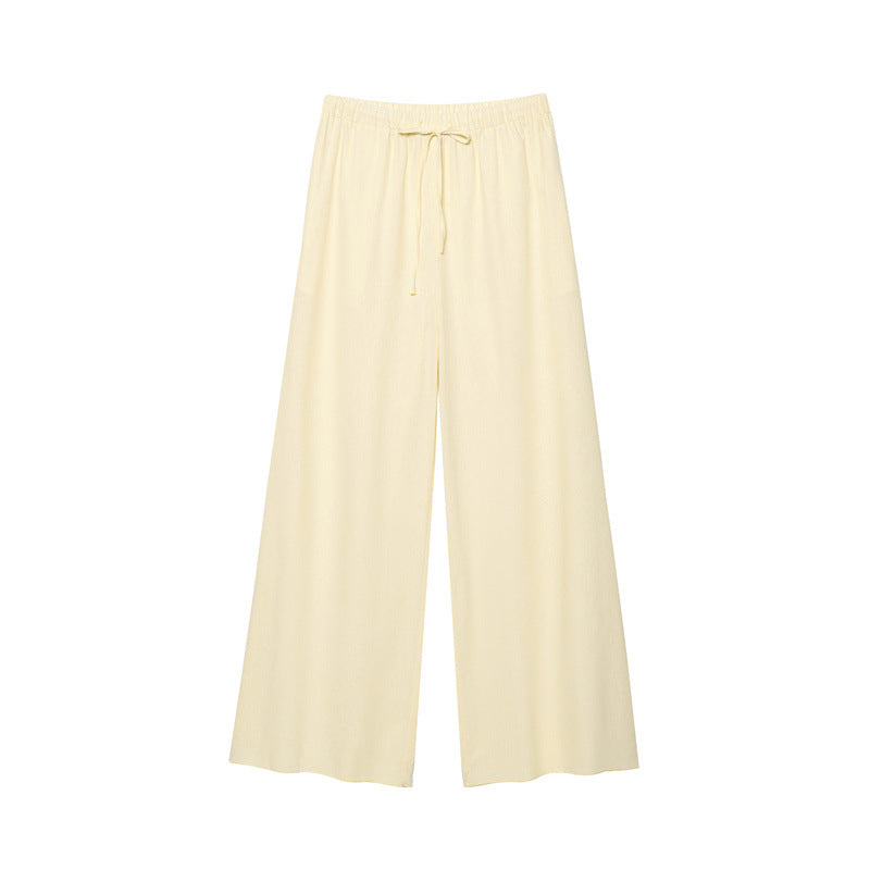 Elegant Solid Color Bubble Sleeve Blouse and Long Pants Style Fashion Casual Loose Fit