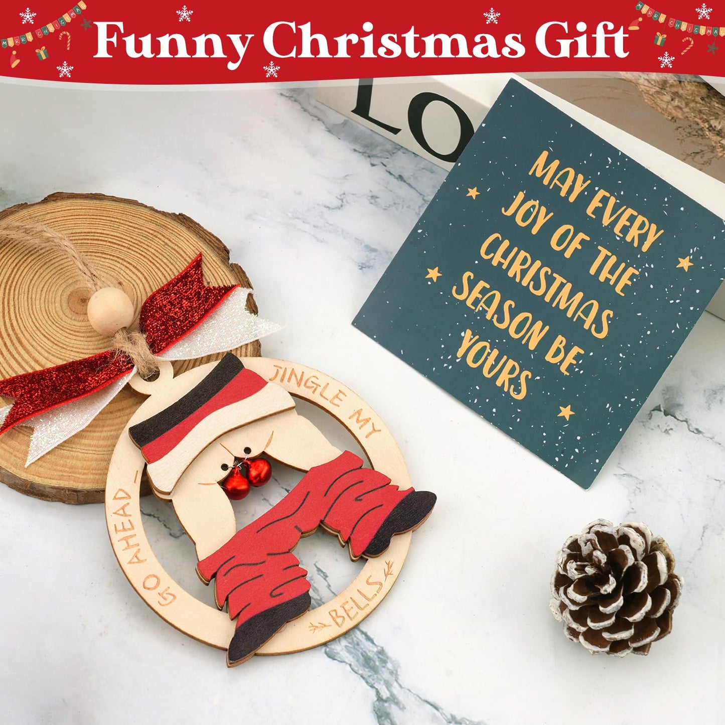 Shzbtdo Naughty Wooden Christmas Tree Ornament 2025 Multi Color Standard Size