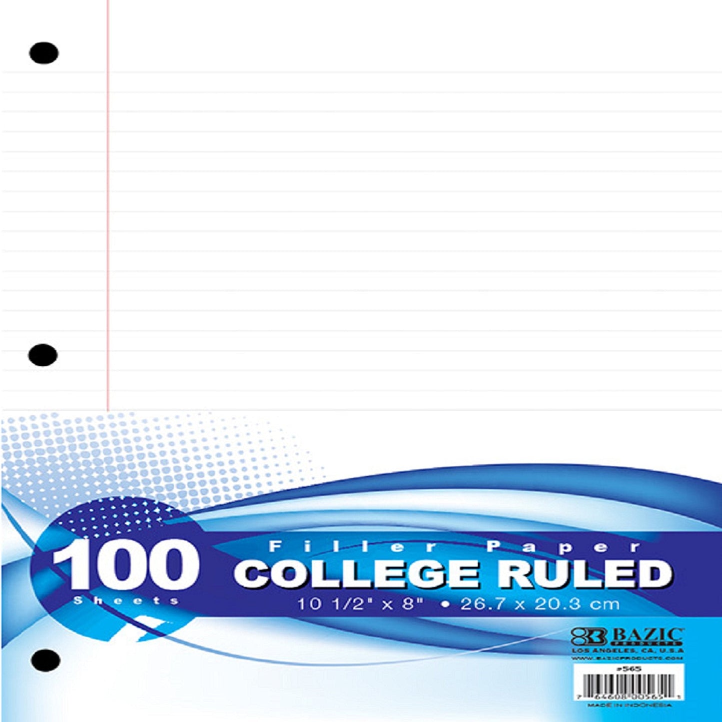 BAZIC 100 Sheets - Filler Paper (College Rule)