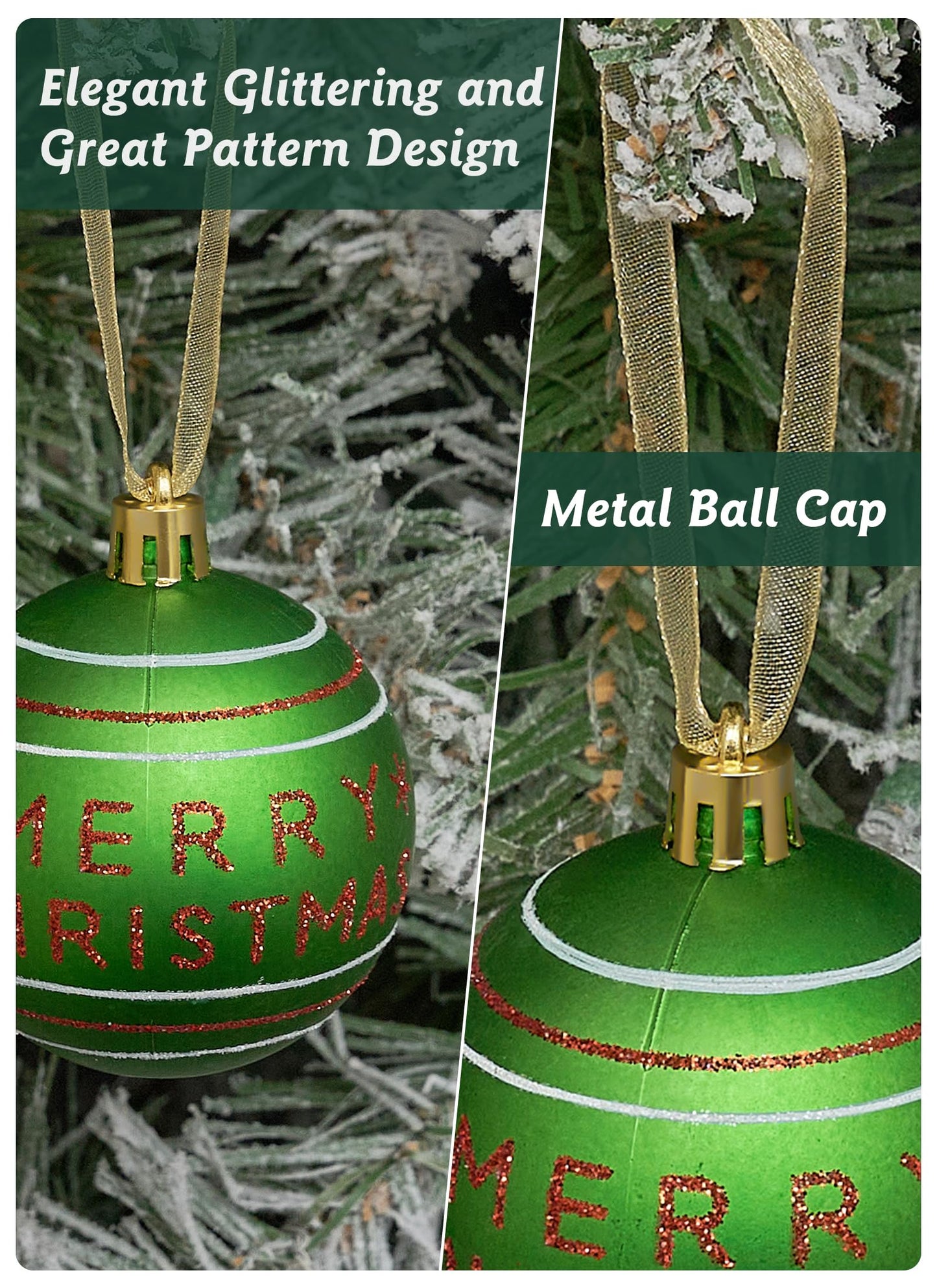 SmartDawn 12 Pcs 3.15in Christmas Ball Ornaments Red Green Plastic