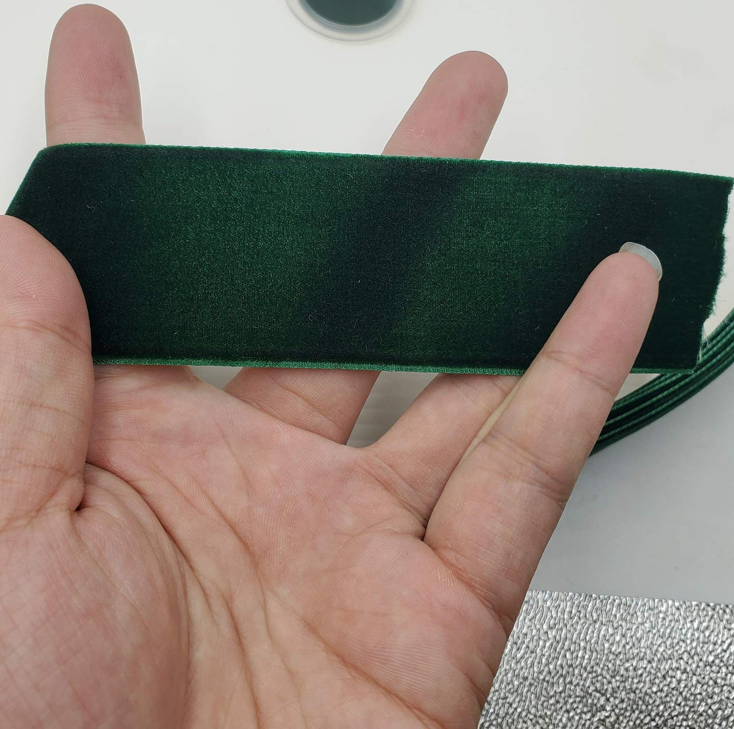 Tianying Velvet Ribbon Spool 10 Yards 1.5 Inch Dark Green Nylon