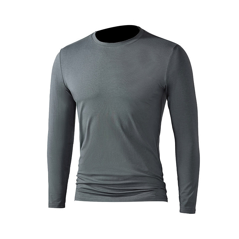 Modal Long Sleeve Men's Multi-coloured Business Bottom Shirt