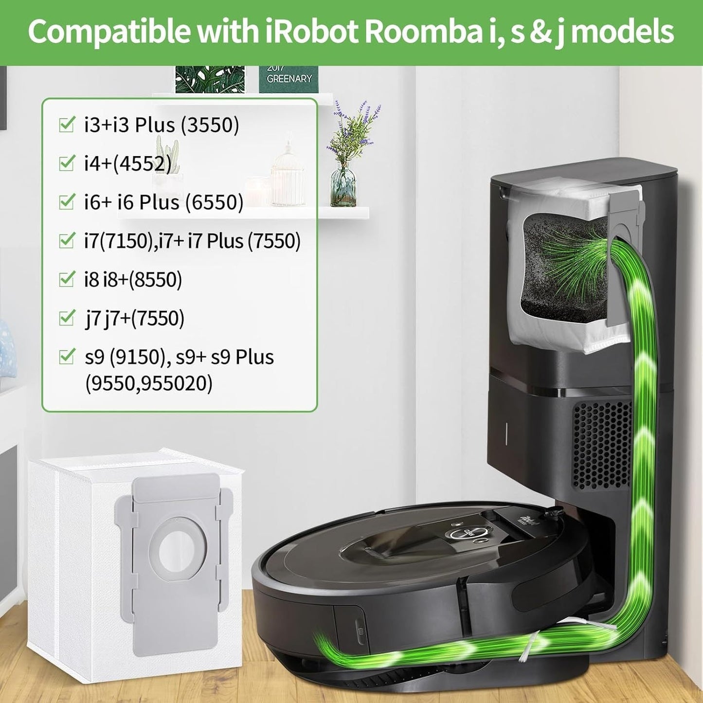 Compatible with iRobot Robert dust bag sweeping robot accessories i7+i3/E5/E6/S9/J7 dust bags