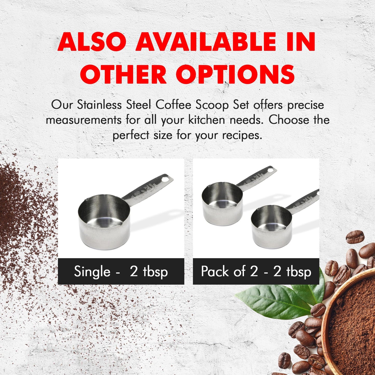 Chef Craft Select Coffee Measurer 4 Inch 2 Tbsp Stainless Steel