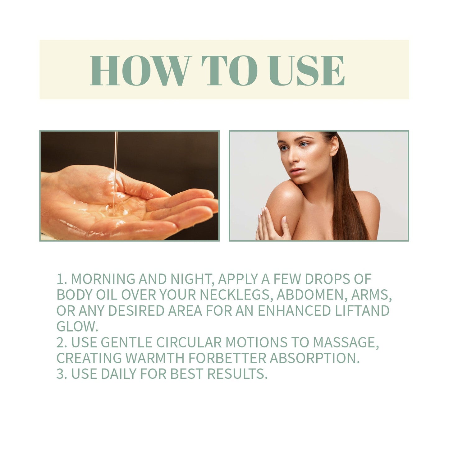 Firming Body Care Oil, Smoothing Wrinkles, Firming Skin, Moisturizing Anti-Wrinkle Body Oil