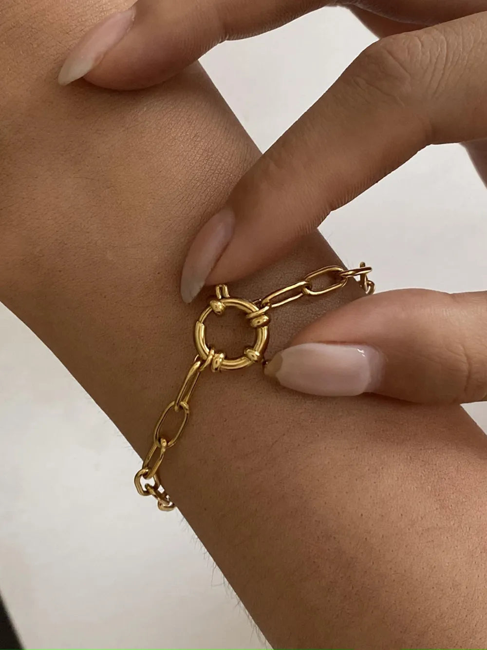 18K Gold-Plated Stainless Steel Chain Bracelet