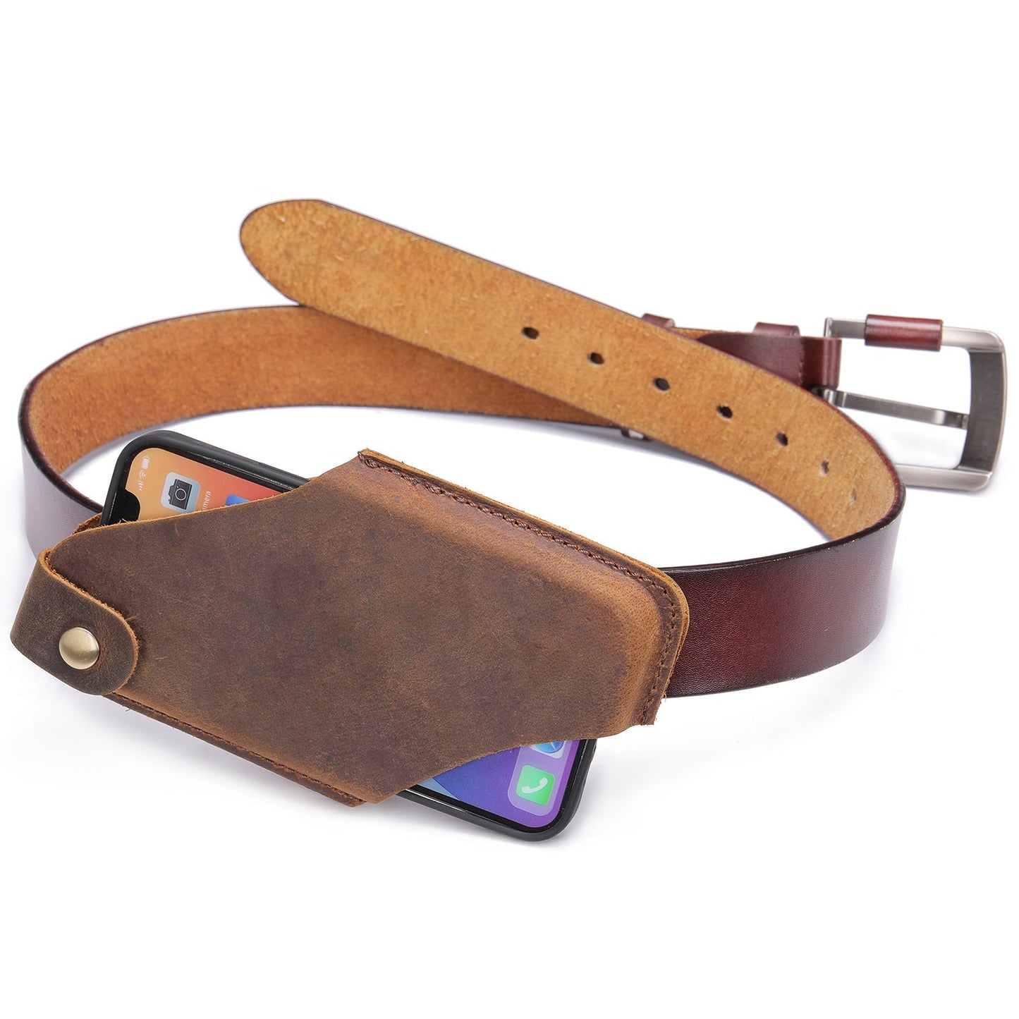 Simple Cowhide Phone Crossbody Bag