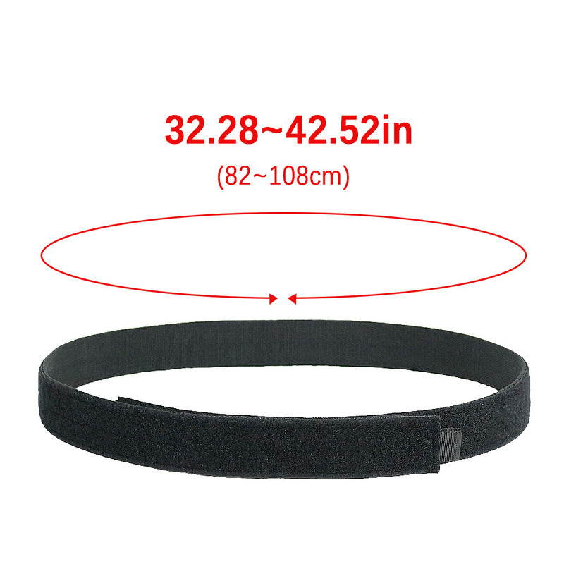 Tactical Inner Belt, Duty Nylon Hook - Loop Adjustable Black Waist Belt
