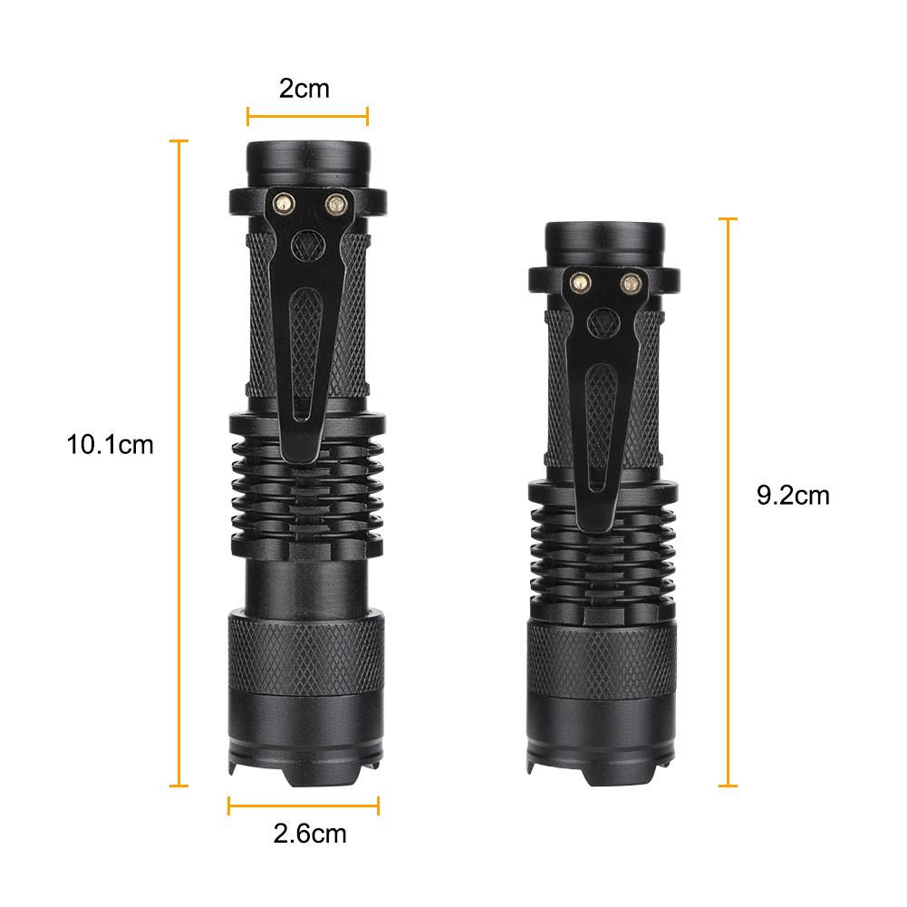Mini 3 Modes LED UV Flashlight Q5 SK68 Waterproof Zoomable Lantern Torch 395nm Violet Light Lamp Used By AA Or 14500