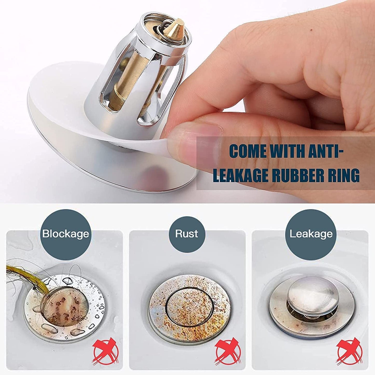 Bestlife Bathtub Sink Plug Bathroom Sink Drain Strainer Pop Up Sink Plug Stopper