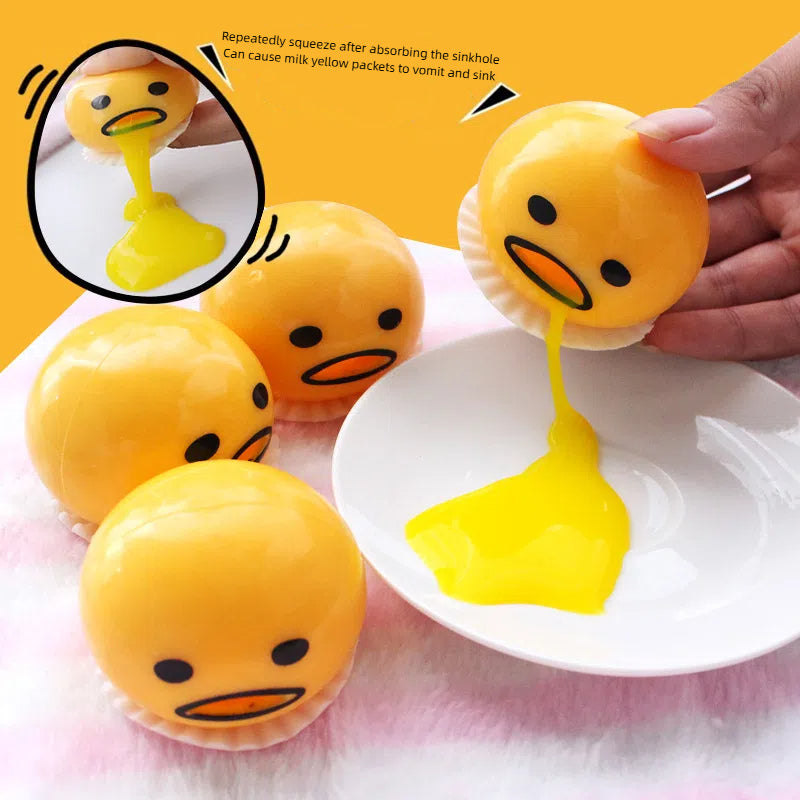 Vomit Egg Yolk Lazy Egg Yolk Brother Pinch Music Milk Yolk Vomit Egg Ball Stress Relief Toy 