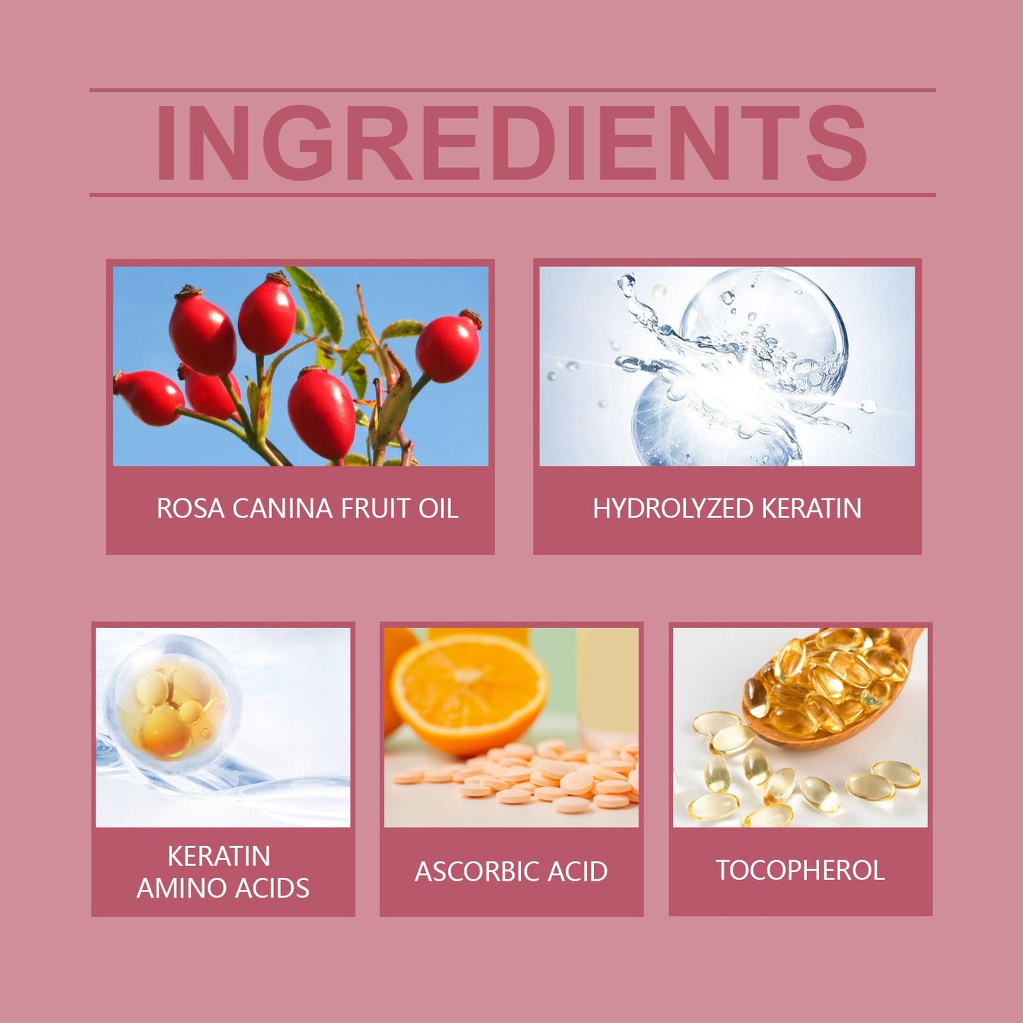 Rose Hip Oil Hair Care Capsule Scalp Massage Dry Hair Smooth Moisturizing Soft Hair Care Capsule