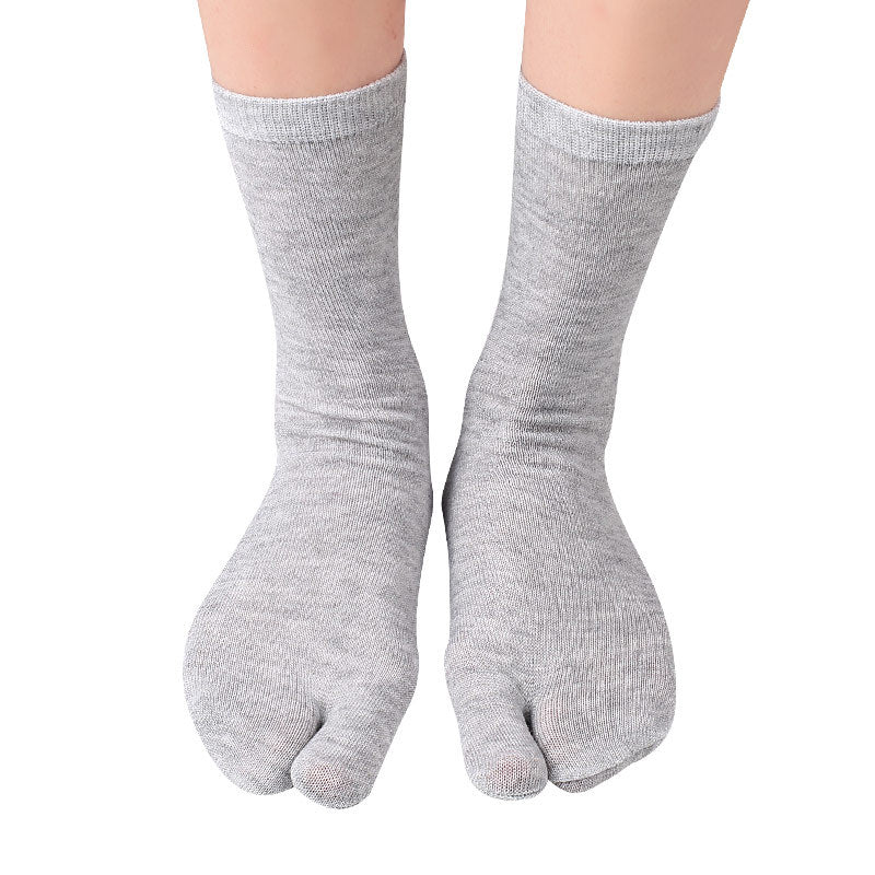 Men and Women Summer Fiber Two Finger Socks Black Kimono Flip Flop Sandal Split Toe Socks New
