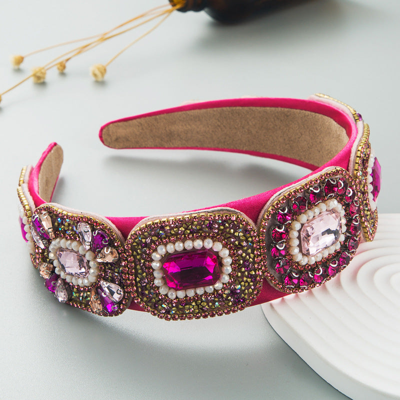 Hair Hoop Fashion New Bright Crystal Baroque Hair Band Hair Cave High Quality Small Fragrance Head Hoop Hair Accessories