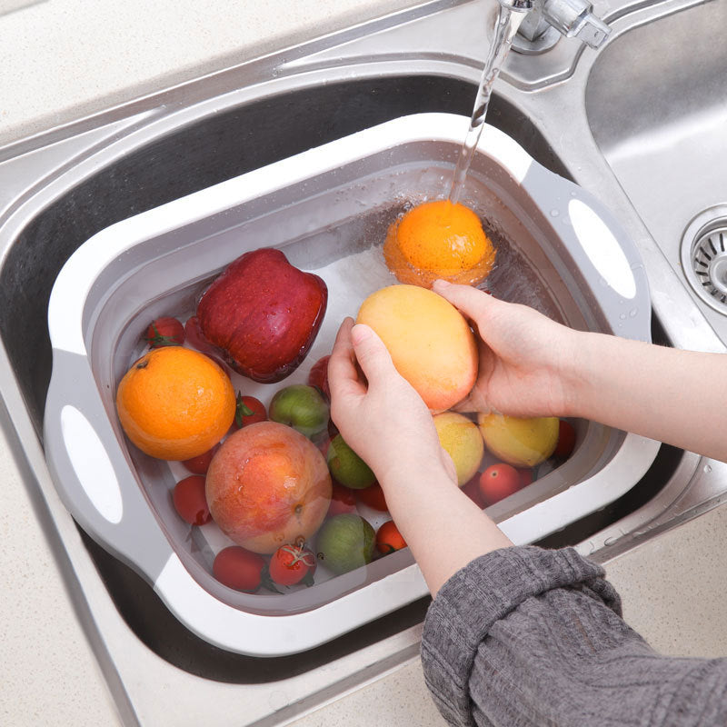 Household Multifunctional Folding Chopping Board Household Japanese Folding Board 3 In 1 All Vegetable Washing Storage