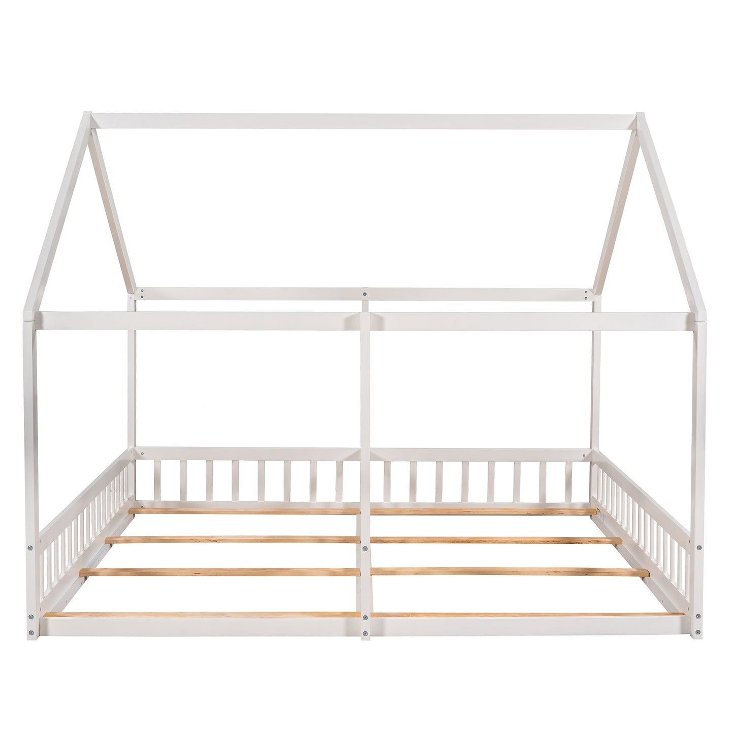 Twin Size House Platform Beds Two Shared Beds White