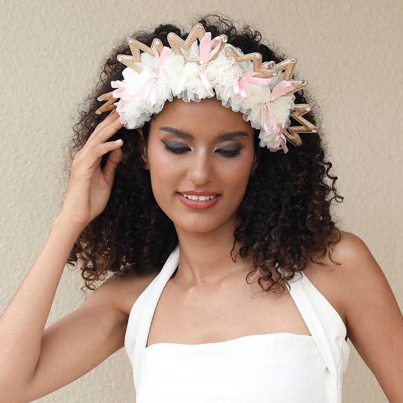 Fashionable new fabric crown hairband for women
