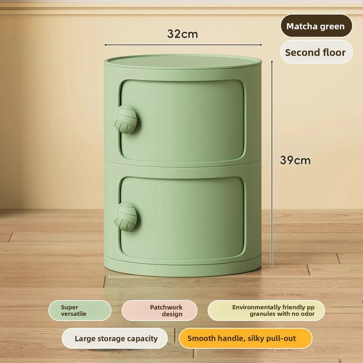Bedside table Cream wind multi-layer cylindrical bedroom locker Ornament storage cabinet