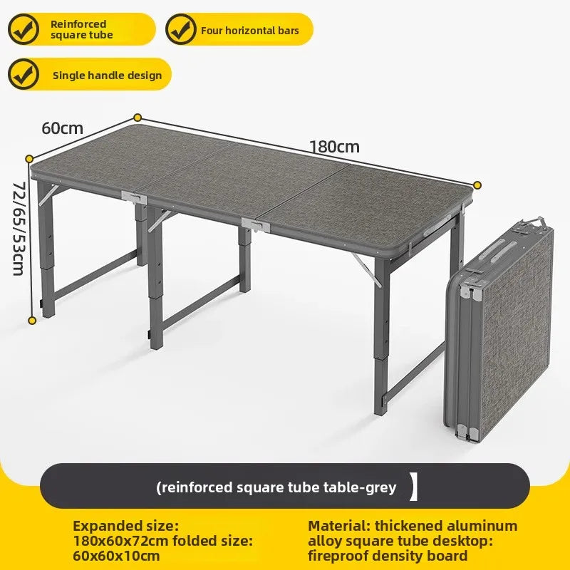 Folding table stall foldable outdoor portable rectangular small table camping picnic night market folding table and chairs