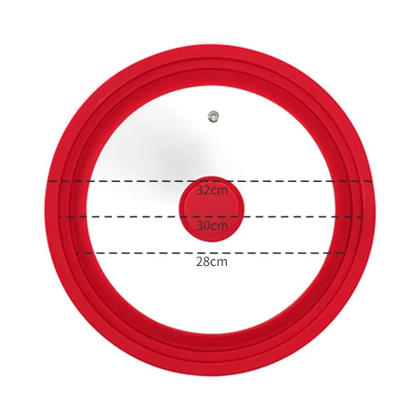 PGY Multifunctional Tempered Glass Pot Lid Silicone Rim Cool Touch Handle Steam Dishwasher Safe Skillet Pan Cover